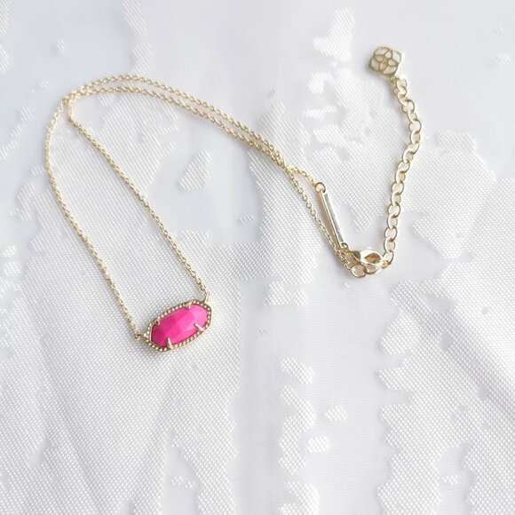 Kendra Scott Elisa Gold Necklace Pink Magnesite - Picture 3 of 3